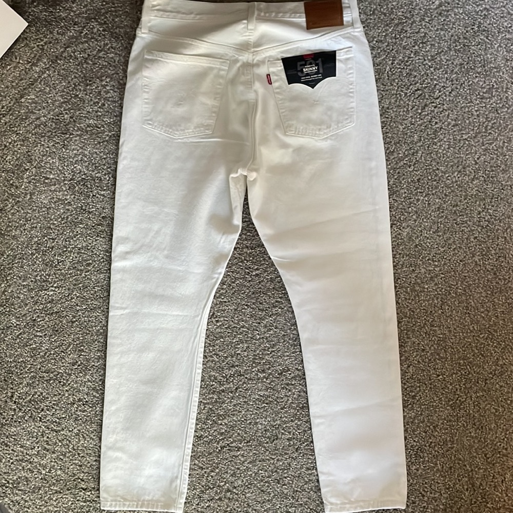 Levi's 501 Skinny Jeans Distressed White Pants